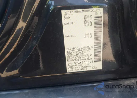 2014 Nissan Altima 2.5 S from USA, damaged, VIN 1N4AL3AP5EN250892